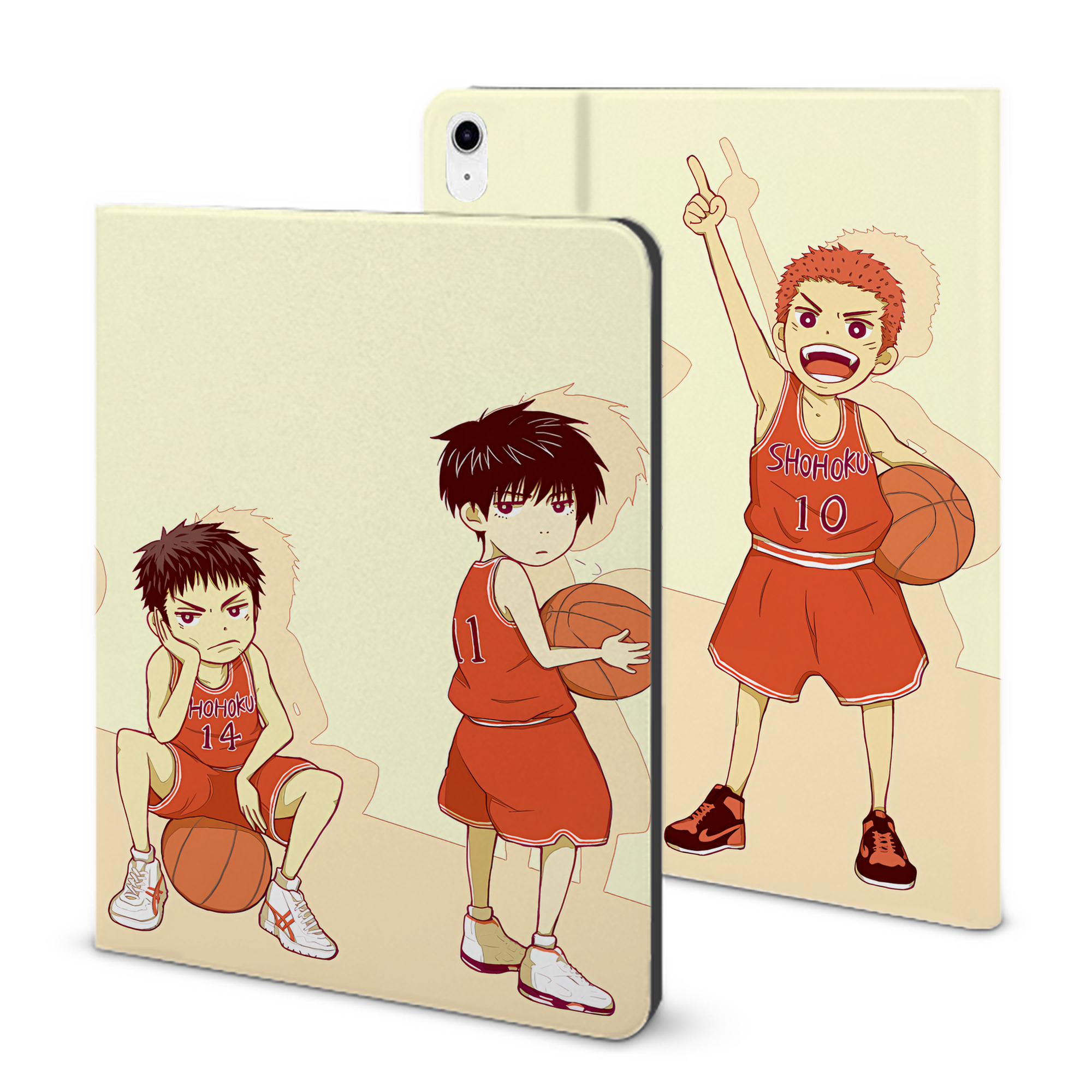 （画像用） SLAM DUNK／スラムダンク IPad ケース ブック型 PUレザー TPU 耐衝撃 軽量 薄型 ペン収納なし 全面保護 IPad 各モデル対応